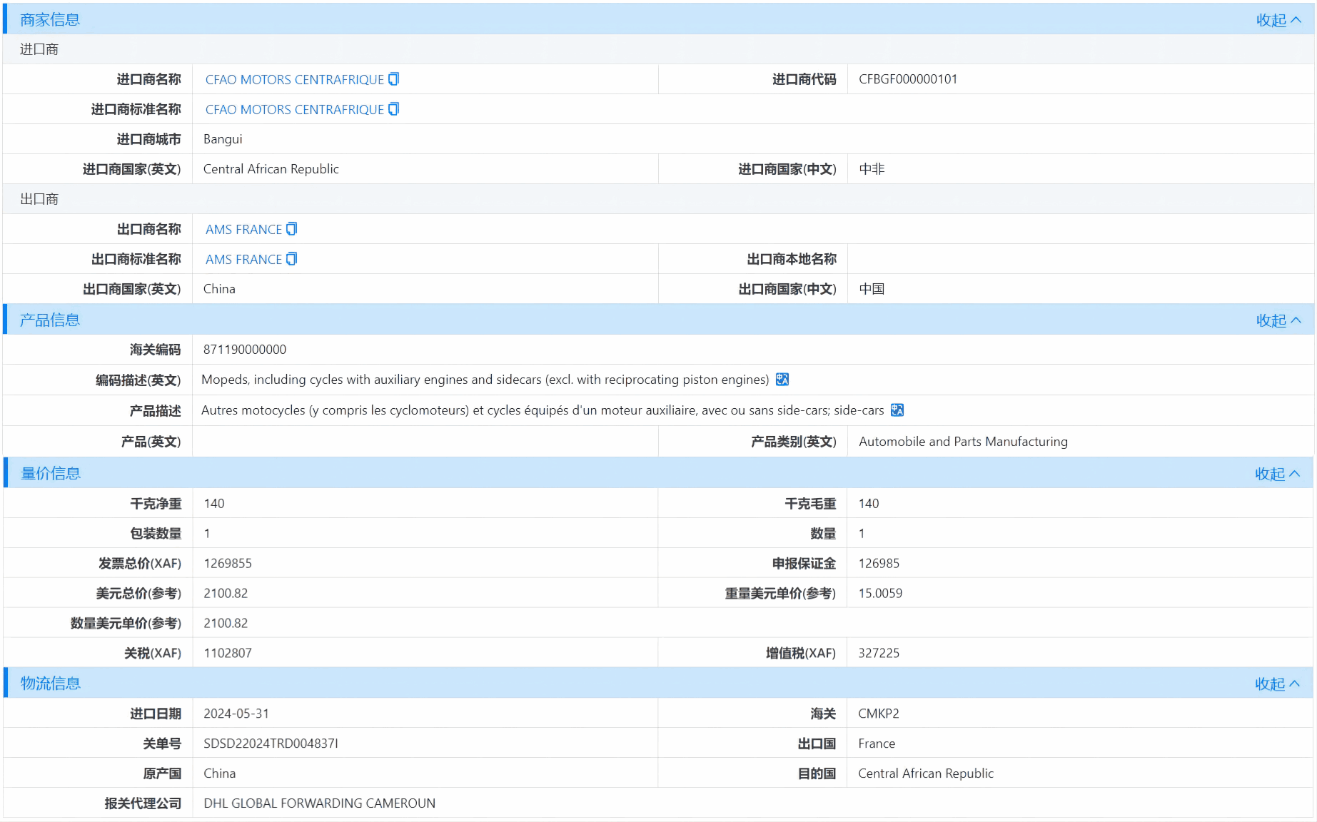 中非海关数据,海关数据,DDpay钱包海关数据